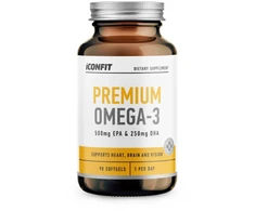 Premium Omega 3 žuvų taukai High Strength ICONFIT, 90 kapsulių