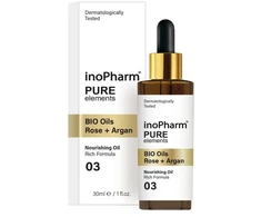INOPHARM Pure Elements Bio Oils rožių ir argano veido aliejus 30 ml