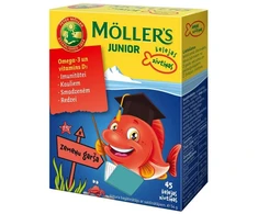 Möller’s Junior Omega-3 braškių skonio kramtomos žuvelės N45