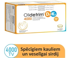 OLIDETRIM 4000 D3+ K2 Omega-3 kapsulės N30