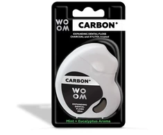 Woom Carbon+ plečiantis dantų siūlas su aktyvuota anglimi 30m