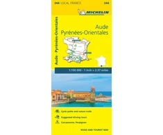 KNYGA Aude, Pyrenees-Orientales - Michelin Local Map 344