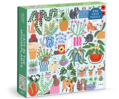 KNYGA Bookshop Cats in the Houseplants 500 Piece Puzzle