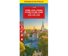 KNYGA Bookshop Estonia, Latvia, Lithuania Marco Polo Map