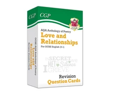 KNYGA Bookshop Cgp Books GCSE English: AQA Love &amp; Relationships Poetry Anthology - Revision Question Cards