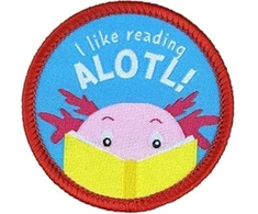 KNYGA Pawprint Family I Like Reading Alotl Sew On Patch
