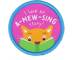 KNYGA Bookshop I Love an A-mew-sing Story Sew On Patch