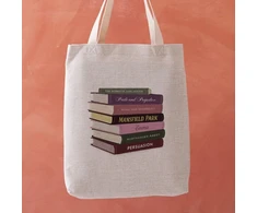 KNYGA Bookshop Jane Austen Book Stack Tote Bag