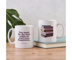 KNYGA Bookshop Jane Austen Bookstack With Quote Mug