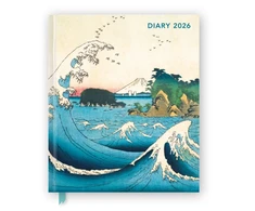 KNYGA Bookshop Japanese Woodblocks 2026 Desk Diary Planner - Week to View, Illustrated Throughout