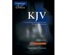 KNYGA Bookshop KJV Cameo Reference Bible with Apocrypha, Juodas Calfskin Leather, Raudona-letter Text, KJ455:XRA Juodas Calfskin Leather
