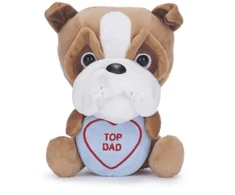 KNYGA Bookshop Love Hearts 7" Top Dad Bulldog Plush Gift