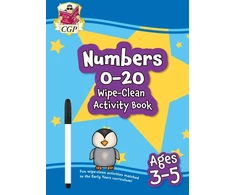 KNYGA Bookshop Cgp Books Numbers 0-20 Wipe-Clean Activity Book for Ages 3-5 (with pen)
