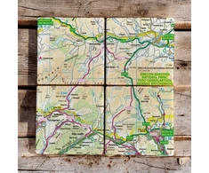 KNYGA Bookshop OS Map Ceramic Four Coaster Set - Brecon Beacons National Park