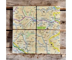 KNYGA Bookshop OS Map Ceramic Four Coaster Set - Yorkshire Dales National Park