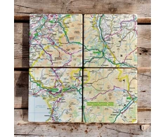KNYGA Bookshop OS Map Ceramic Four Coaster Set - Snowdonia National Park