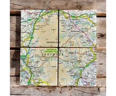 KNYGA Bookshop OS Map Ceramic Four Coaster Set - Dartmoor National Park