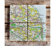 KNYGA Bookshop OS Map Ceramic Four Coaster Set - The Broads