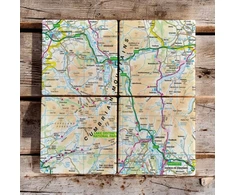 KNYGA Bookshop OS Map Ceramic Four Coaster Set - Lake District National Park