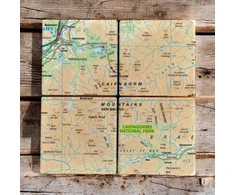 KNYGA Bookshop OS Map Ceramic Four Coaster Set - Cairngorms National Park