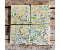KNYGA Bookshop OS Map Ceramic Four Coaster Set - Loch Lomond and The Trossachs National Park