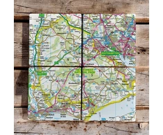 KNYGA Bookshop OS Map Ceramic Four Coaster Set - New Forest National Park