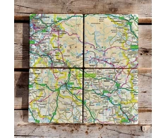 KNYGA Bookshop OS Map Ceramic Four Coaster Set - Peak District National Park