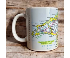 KNYGA Bookshop OS Map Ceramic Mug - Pembrokeshire Coast National Park