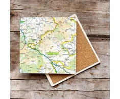 KNYGA Bookshop OS Map Ceramic Single Coaster - Northumberland National Park