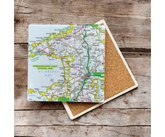KNYGA Bookshop OS Map Ceramic Single Coaster - Pembrokeshire Coast National Park