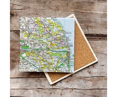 KNYGA Bookshop OS Map Ceramic Single Coaster - The Broads