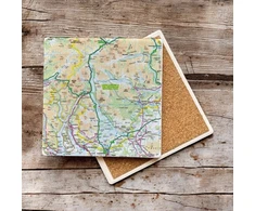 KNYGA Bookshop OS Map Ceramic Single Coaster - Loch Lomond and The Trossachs National Park