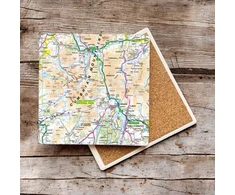 KNYGA Bookshop OS Map Ceramic Single Coaster - Lake District National Park