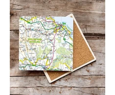 KNYGA Bookshop OS Map Ceramic Single Coaster - North York Moors National Park