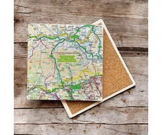 KNYGA Bookshop OS Map Ceramic Single Coaster - Brecon Beacons National Park
