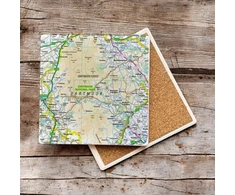 KNYGA Bookshop OS Map Ceramic Single Coaster - Dartmoor National Park