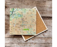 KNYGA Bookshop OS Map Ceramic Single Coaster - Cairngorms National Park