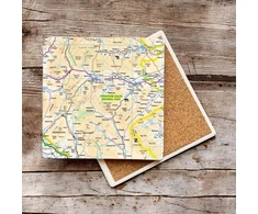 KNYGA Bookshop OS Map Ceramic Single Coaster - Yorkshire Dales National Park