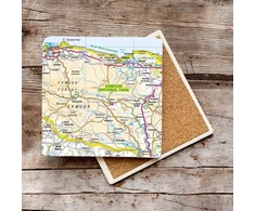 KNYGA Bookshop OS Map Ceramic Single Coaster - Exmoor National Park