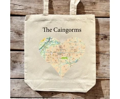KNYGA Bookshop OS Map Premium Canvas Tote Bag - Cairngorms National Park