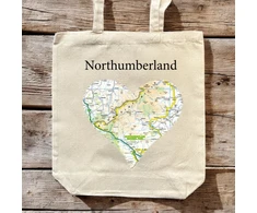 KNYGA Bookshop OS Map Premium Canvas Tote Bag - Northumberland National Park