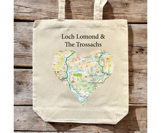 KNYGA Bookshop OS Map Premium Canvas Tote Bag - Loch Lomond and The Trossachs National Park