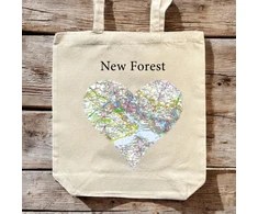 KNYGA Bookshop OS Map Premium Canvas Tote Bag - New Forest National Park