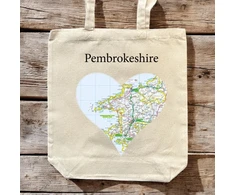 KNYGA Bookshop OS Map Premium Canvas Tote Bag - Pembrokeshire Coast National Park