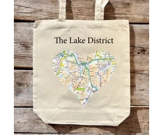 KNYGA Bookshop OS Map Premium Canvas Tote Bag - Lake District National Park