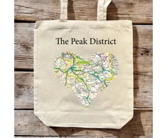 KNYGA Bookshop OS Map Premium Canvas Tote Bag - Peak District National Park