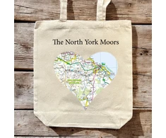 KNYGA Bookshop OS Map Premium Canvas Tote Bag - North York Moors National Park