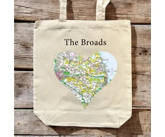 KNYGA Bookshop OS Map Premium Canvas Tote Bag - The Broads