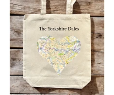 KNYGA Bookshop OS Map Premium Canvas Tote Bag - Yorkshire Dales National Park