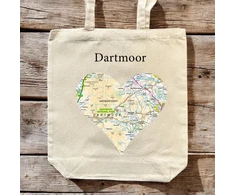 KNYGA Bookshop OS Map Premium Canvas Tote Bag - Dartmoor National Park